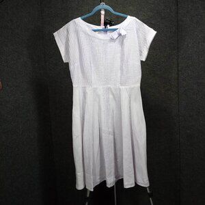 1950's Lavender Pin Tucked Cotton Day Dress with Belt